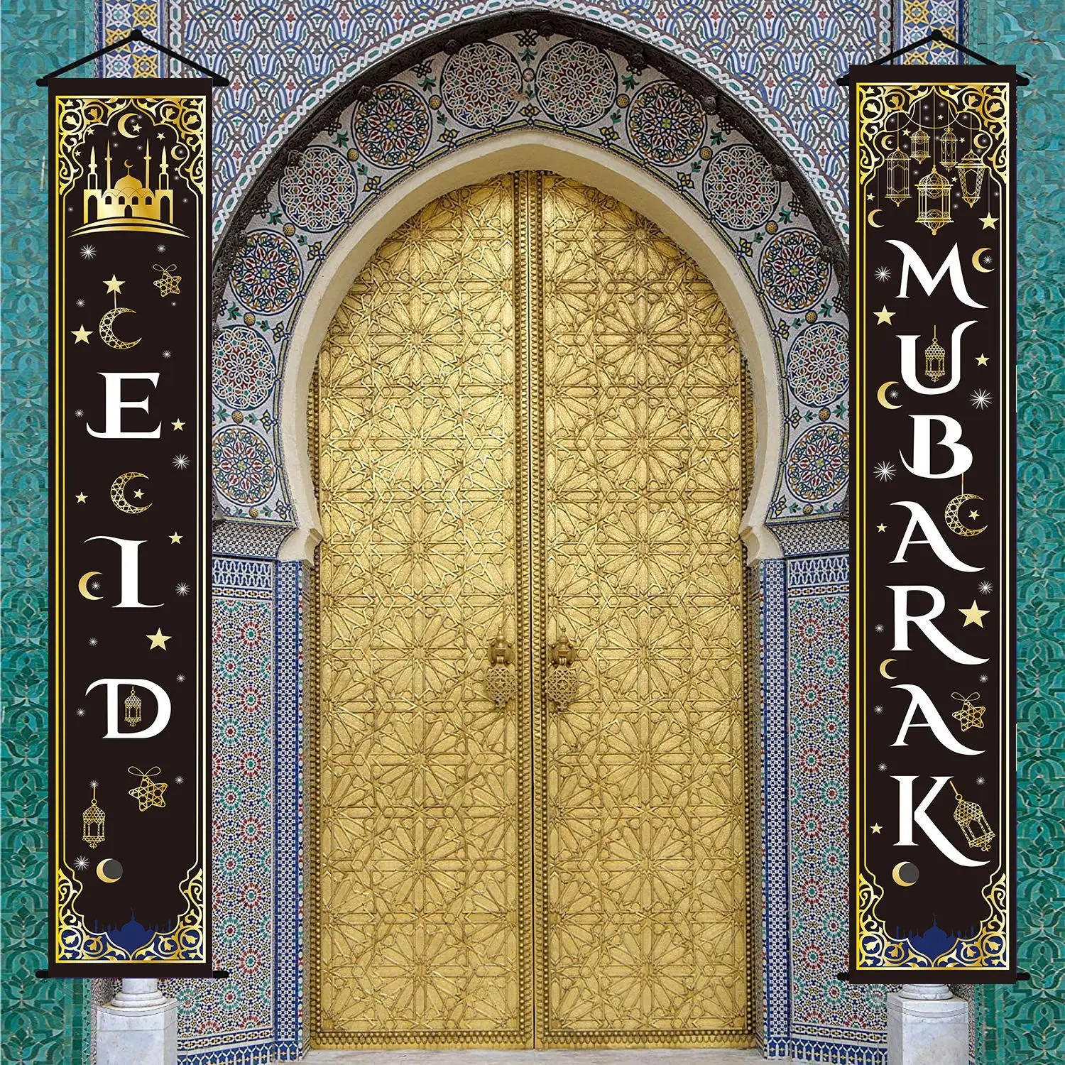 

Decor Ramadan Kareem Eid Al Adha Gifts 30x180cm Eid Mubarak Door Banner Ramadan Decoration For Home Islamic Muslim Party