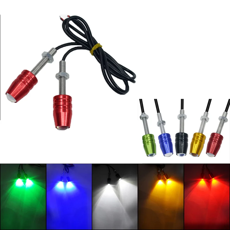 

2Pcs LED Motorcycle Signal Lamp Bullet Light Super Bright Car Number License Plate Screw Tail Rear Light Daytime Running Light