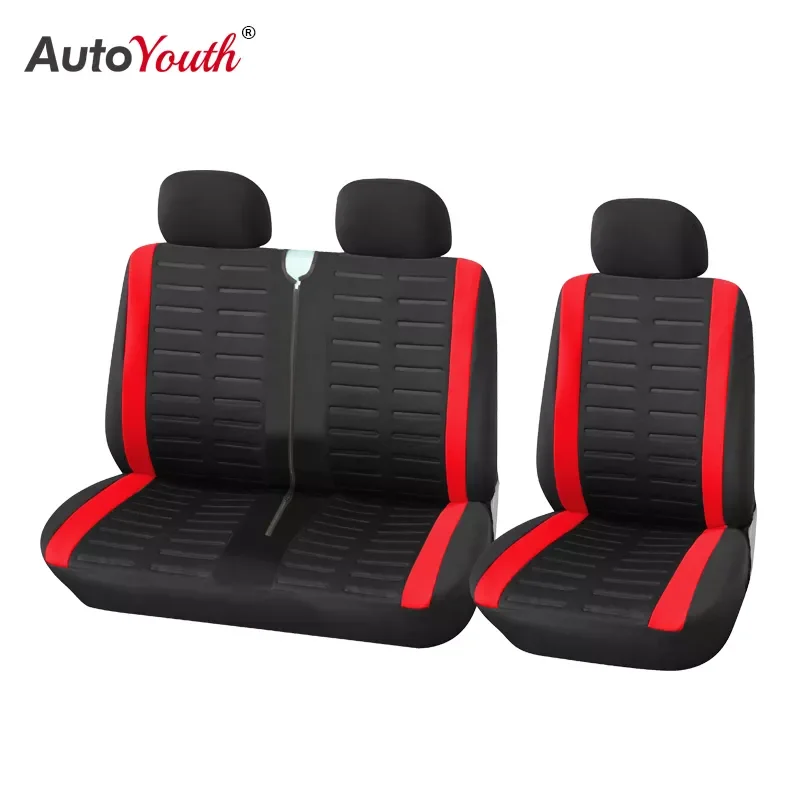 

AUTOYOUTH Car Seat Covers - Breathable Polyester Suitable for 2+1 Car Seat Protect Covers - Fits Most Car Truck Van SUV