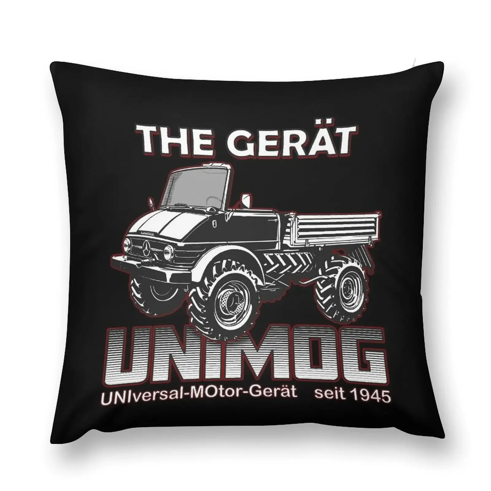 THE GREAT UNIMOG (UNIversal-MOtor-Ger?t) - черная декоративная подушка рождественские