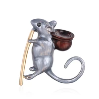 tulx fashion mouse brooch pin men rhinestone rat animal brooches for women baby female jewelry casual party brooch pins