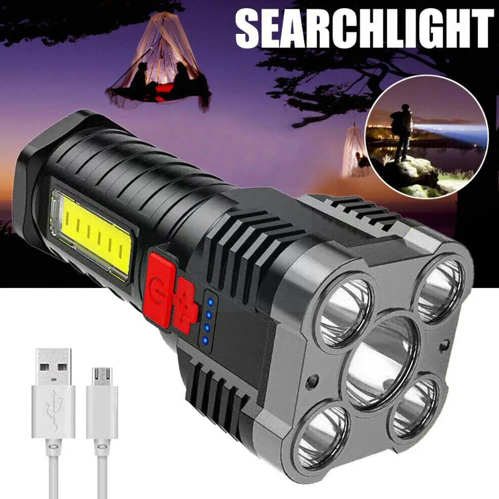 

Суперъяркий фонарик, водонепроницаемый многофункциональный прожектор с дисплеем батареи I8F5