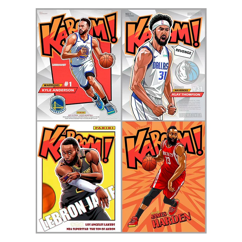 Фото Коллекционные карточки Panini Basketball Kaboom Series: Вембаньяма, Карри, Джеймс, Уэйд, Дюрант, Халибертон, Александр. Сделай сам. Подарок. №2