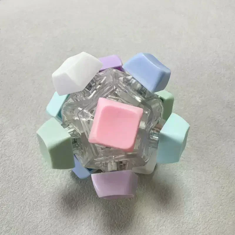 Брелок-антистресс Keys Magic Ball Fidget с кнопками-клавишами, LED-подсветкой и колпачками для клавиатуры, для снятия стресса у взрослых, 12 шт. (art.: 3920dc4248557) - 3920dc4248557
