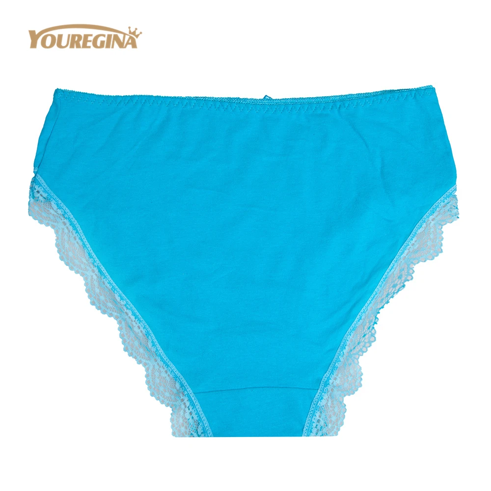 YOUREGINA Plus Size Underwear Women Sexy Solid Cotton Knickers Mid Waist Breathable Briefs Lingerie for Ladies 4XL 6 pcs/lot