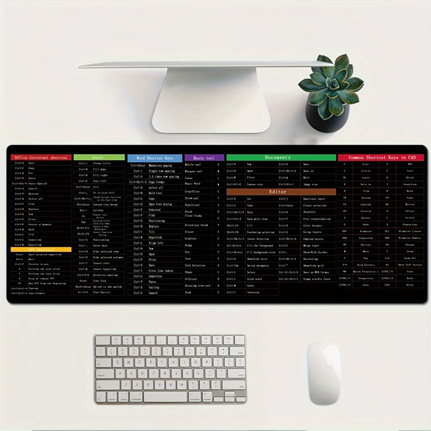 Резиновый коврик для мыши с клавишами Word/Office/Excel/CAD