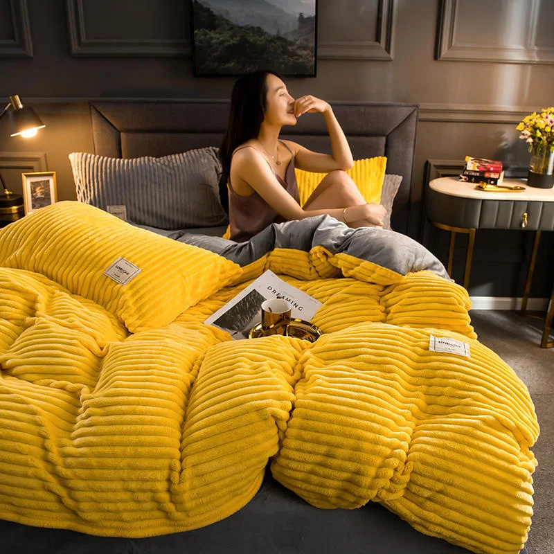 

2023 Duvet Cover Soft Warm Velvet Quilt Cover Thickness Winter Blanket Cover Housse De Couette Flannel Duvet Cover King Queen
