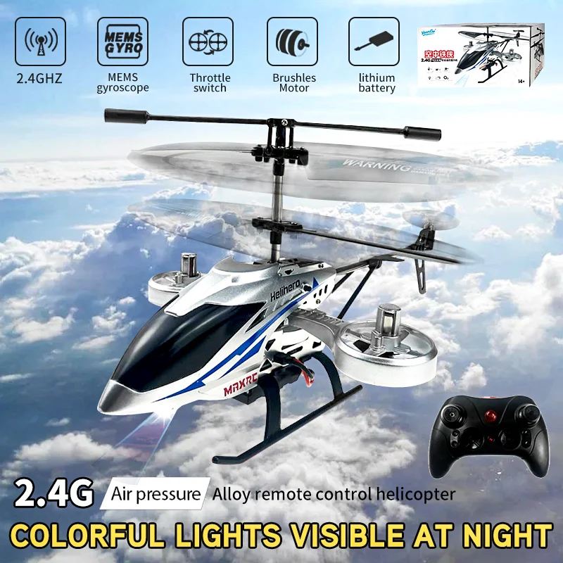 

New 4.5 Channel Remote Control Airplane 2.4G Alloy Helicopter Unmanned Aerial Model Kids Electric Toy