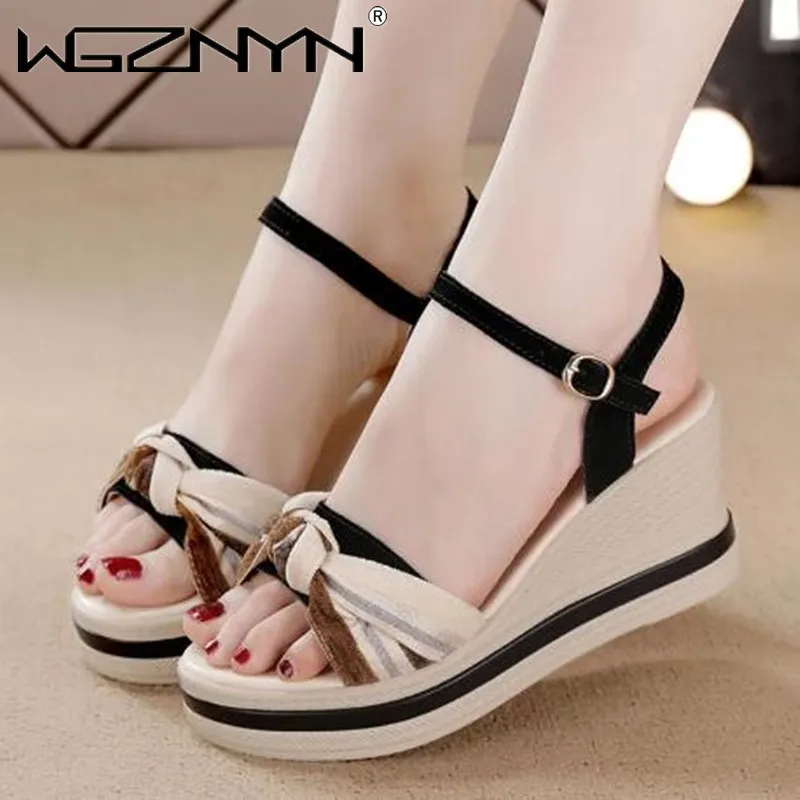 

Сандалии женские на платформе и танкетке, удобные легкие дышащие пляжные босоножки, Ретро стиль, ручная работа, лето 2022