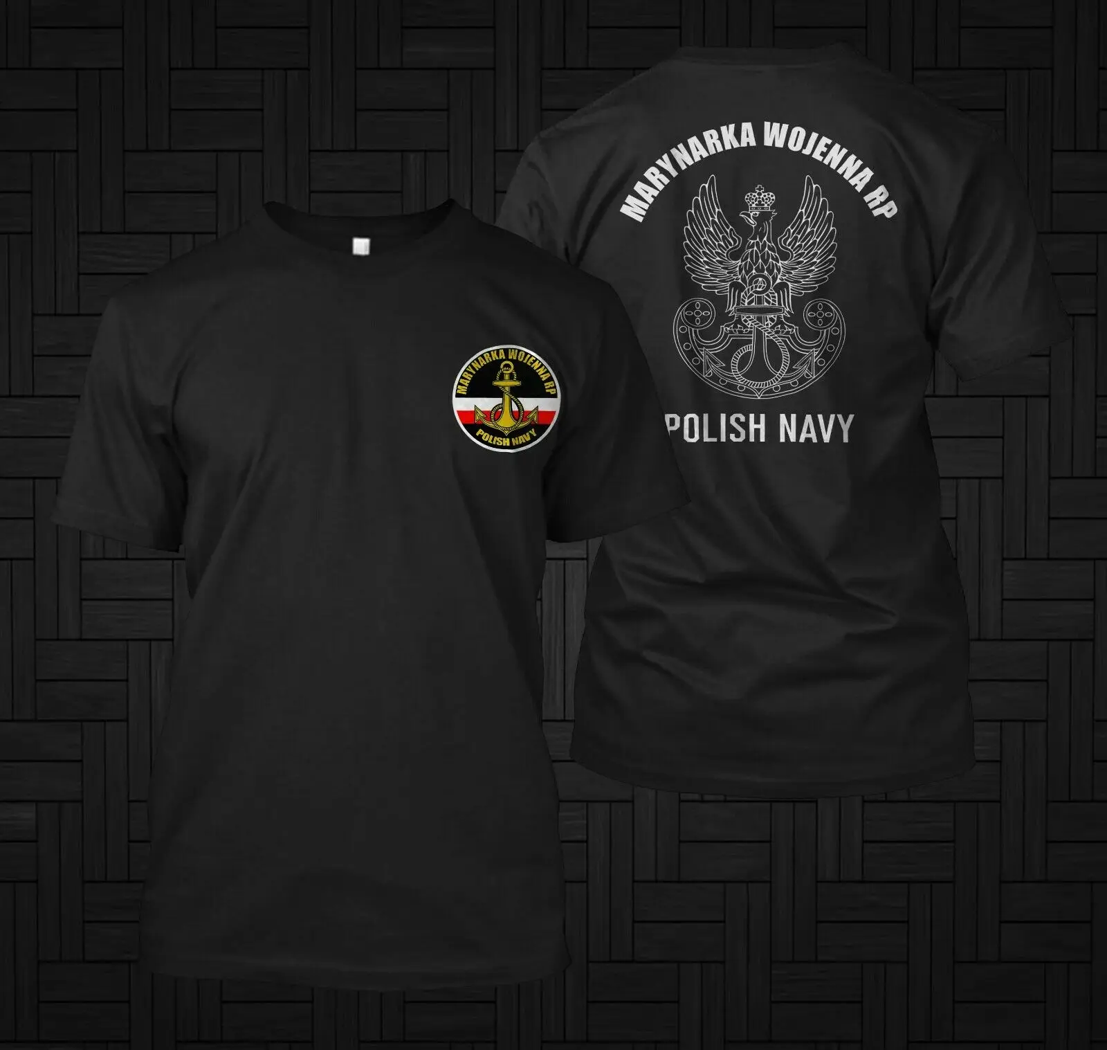 

Poland Polish Navy Marynarka Wojenna Armed Forces Military Men Custom t-shirt tee