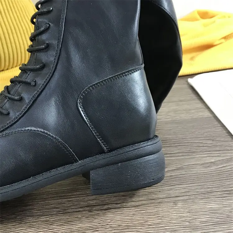 Женские сапоги с круглым носком кожаная женская обувь пикантные женские выше