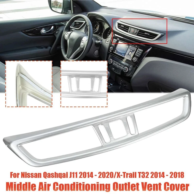

Car AC Vent Center Middle Air Conditioning Outlet Cover Trim For Nissan Qashqai J11 2014-2020/X-Trail T32 2014-2020