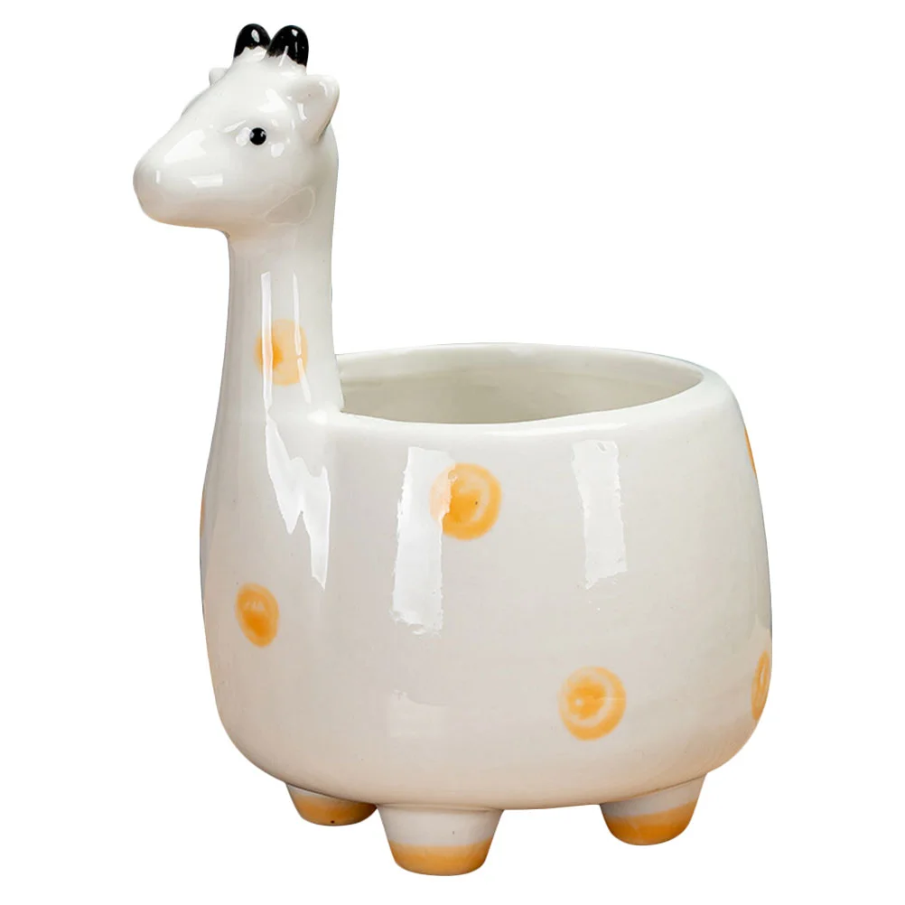 

Giraffe Flower Plant Pot Decorative Ceramic Flowerpot Desktop Succulent Planter Home Decor