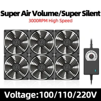 12cm High Speed Large Air Volume 100V 110V 220V Btc Mining Machine Workstation Cabinet 120MM Server Case Cooling System Fan Kit