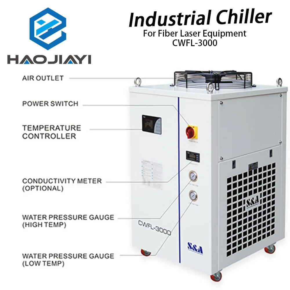 

HAOJIAYI S & A CWFL-3000 промышленный воздушный водяной охладитель для волоконного лазерного гравировального станка