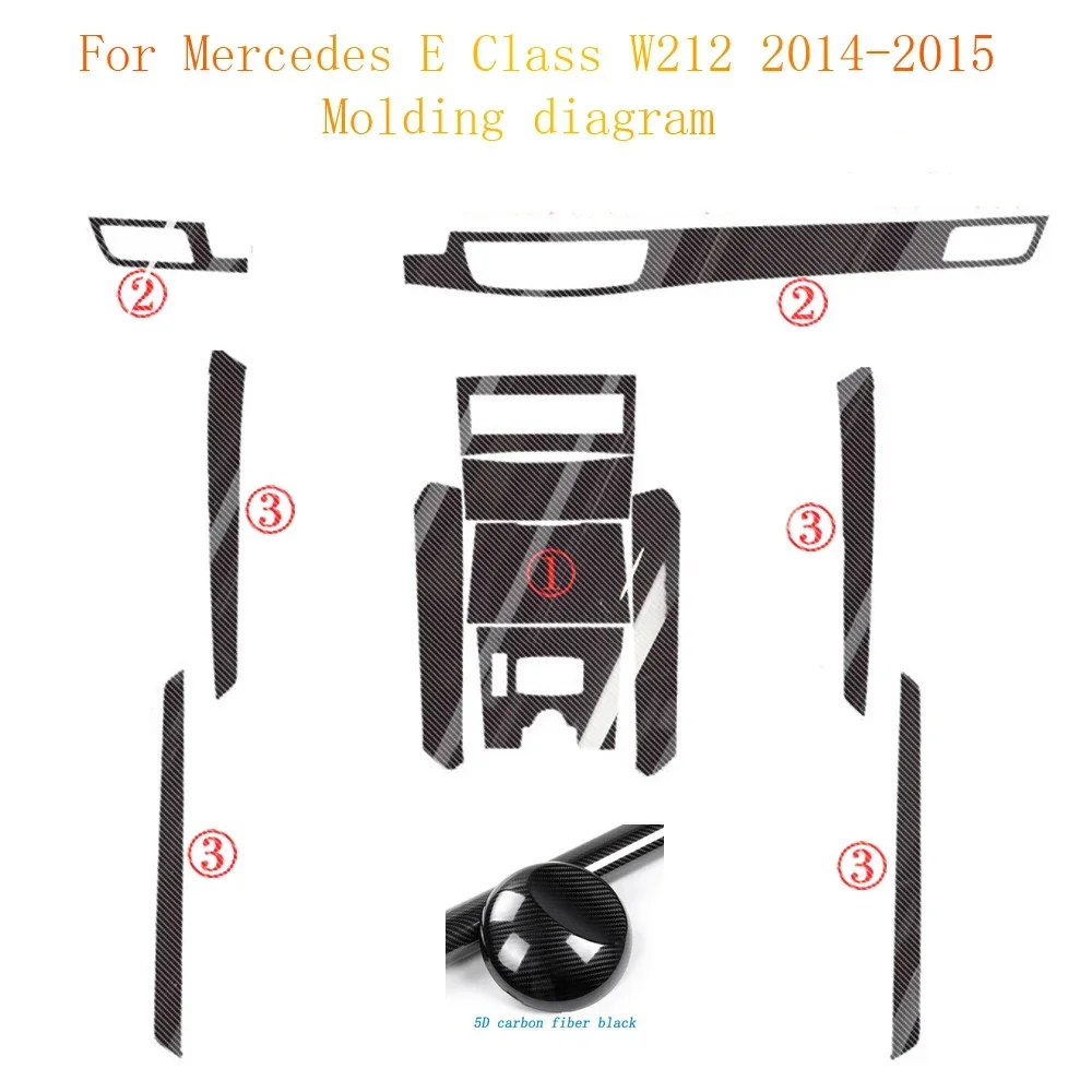 

Для Mercedes E Class W212 2014-2015 внутренняя центральная панель управления дверная ручка наклейка из углеродного волокна наклейки аксессуары для стайлинга автомобилей