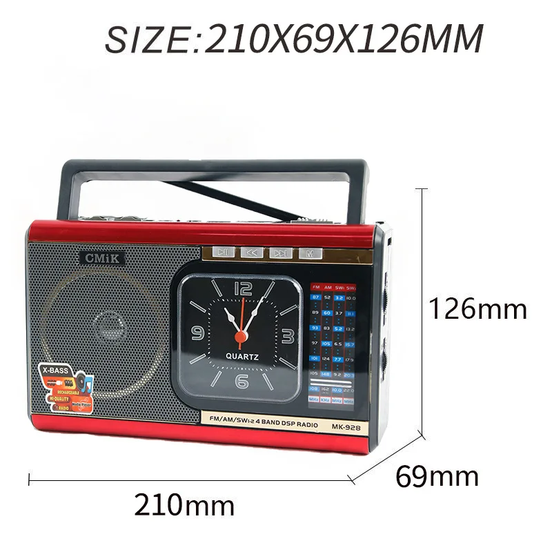 Cmik Mk-928retro Будильник Радио Bluetooth динамик поддерживает AUX USBTF карта светодиодное освещение Amfmsw трехдиапазонное домашнее портативное радио (art.: 3920bde44dc2f) - 3920bde44dc2f