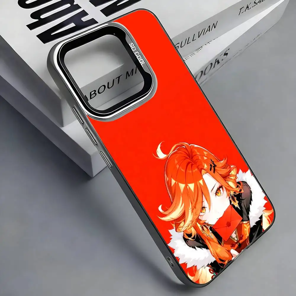 Фото Чехол для телефона G-Genshin M-Mavuika I-Impact для iPhone 17, 16, 15, 14, 13, 12, 11 Plus, Pro Max, цветной серебристый чехол для телефона №3