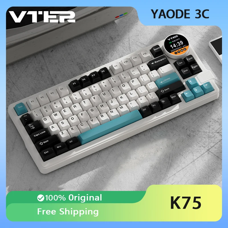 Механическая клавиатура FEKER K75 беспроводная трехрежимная прокладка 83 клавиши