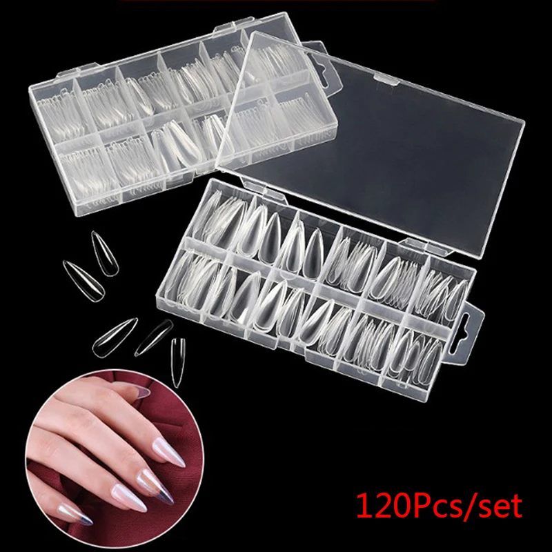 

Full Cover 120pcs/pack Quick Building Mold Tips Nail Dual System Nail Forms Poly UV Gel Finger Extension Artificial Manicure
