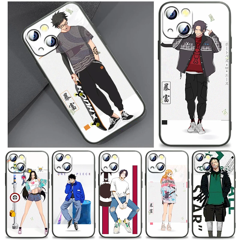 

One Piece Fashion Trend Luffy Phone Case For iPhone 11 12 13 Mini 14 Pro Max 11 Pro XS Max X XR Plus 7 8 SE Silicone Cover