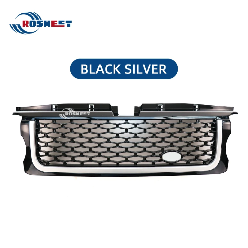 

Передняя решетка ROSWEET для Land Rover Range Rover Sport L320 2005-2009, решетка впускного капота для гонок, сетчатая решетка, автомобильные аксессуары