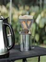 stainless steel coffee filter dripper foldable portable drip rack hand punch coffee cone stand holder outdoor picnic traveling