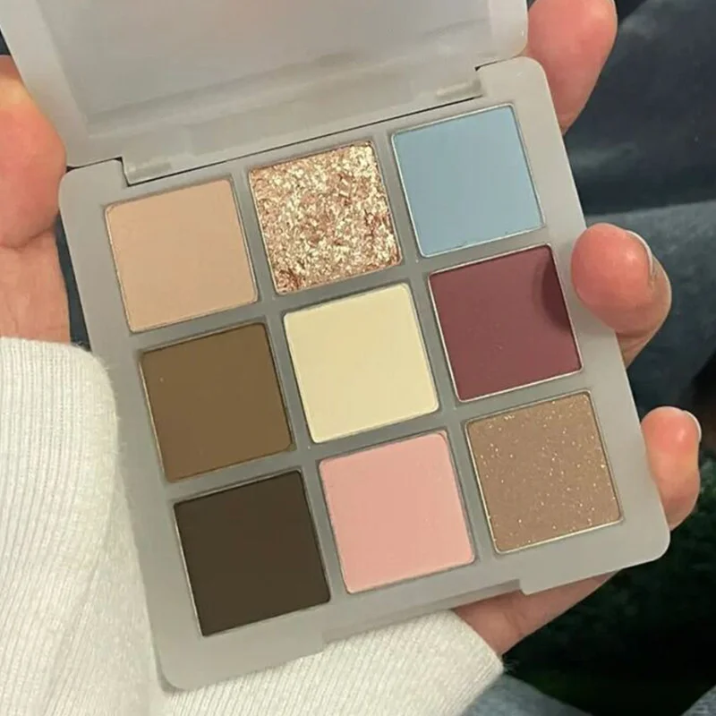 

9 Color Milk Blue Eye Shadow Plate Nine Color Eye Shadow Earth Color Pearlescent Blue Matte Palette Eyeshadow