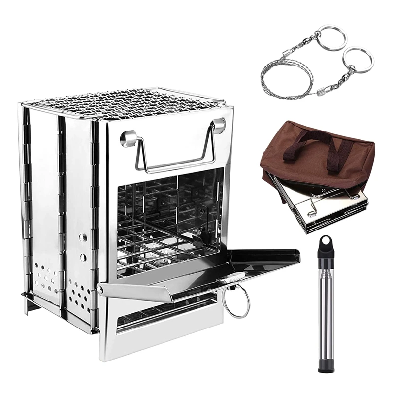 

Туристическая деревянная плита, Портативная Складная легкая горелка из нержавеющей стали, для пешего туризма и выживания