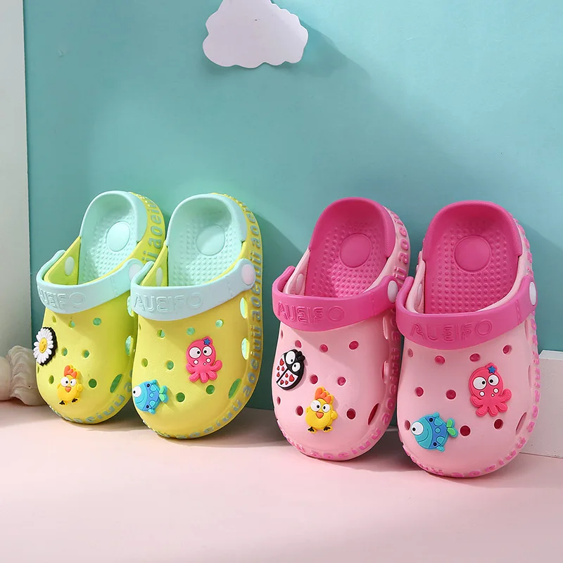 

Slippers Boys And Girls Hole Shoes 2021 Summer Cartoon Cute Baotou Shoes Indoor And Outdoor Baby Children's Shoes slippers kids