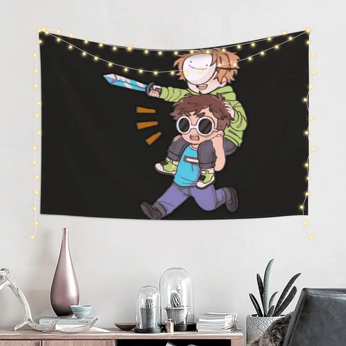 Dream SMP Все члены гобелен из полиэстера