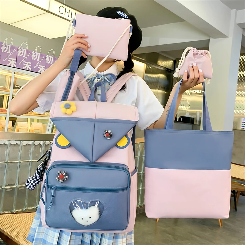UNIXINU 5 шт. в комплекте Kawaii школьный рюкзак для девочек нейлоновые милые школьные
