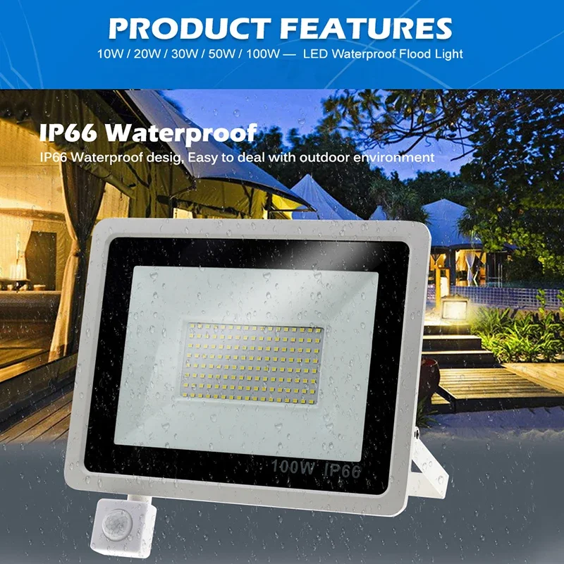 Светодиодные светильники Schijnwerpers Pir Bewegingssensor 10 Вт 20 30 50 100 IP66 водонепроницаемый