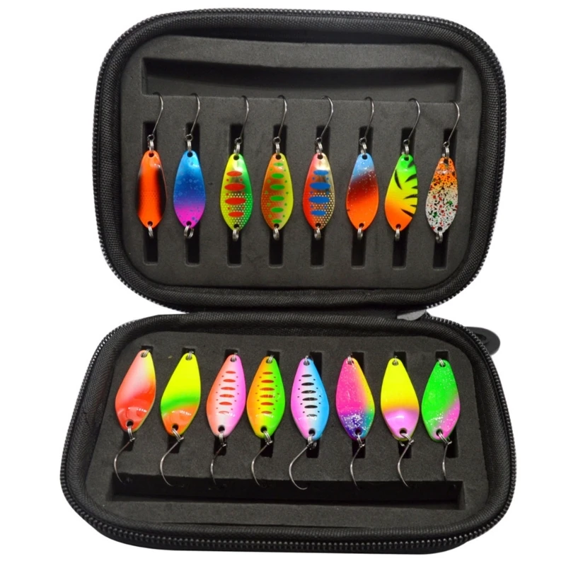 16 шт. искусственные приманки с блестками и коробкой для снастей коробка воблер