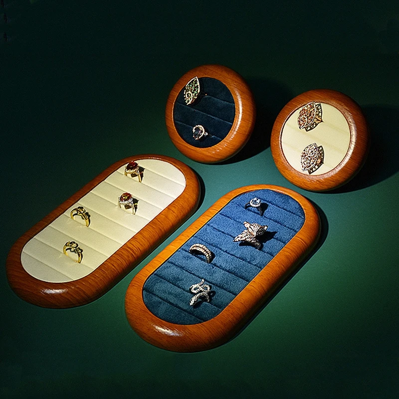 

Новинка 2023, деревянная подставка из микрофибры для демонстрации ювелирных изделий, подставка для хранения колец, серег, браслетов, органайзер для ювелирных изделий, фотореквизит