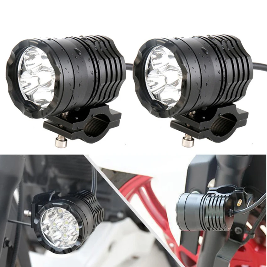 

Universal 60W LED Motorcycle Headlight Moto Spotlight Additional Motorcycle Auxiliary 9-80V Car Lamps White Light 6pcs Beads