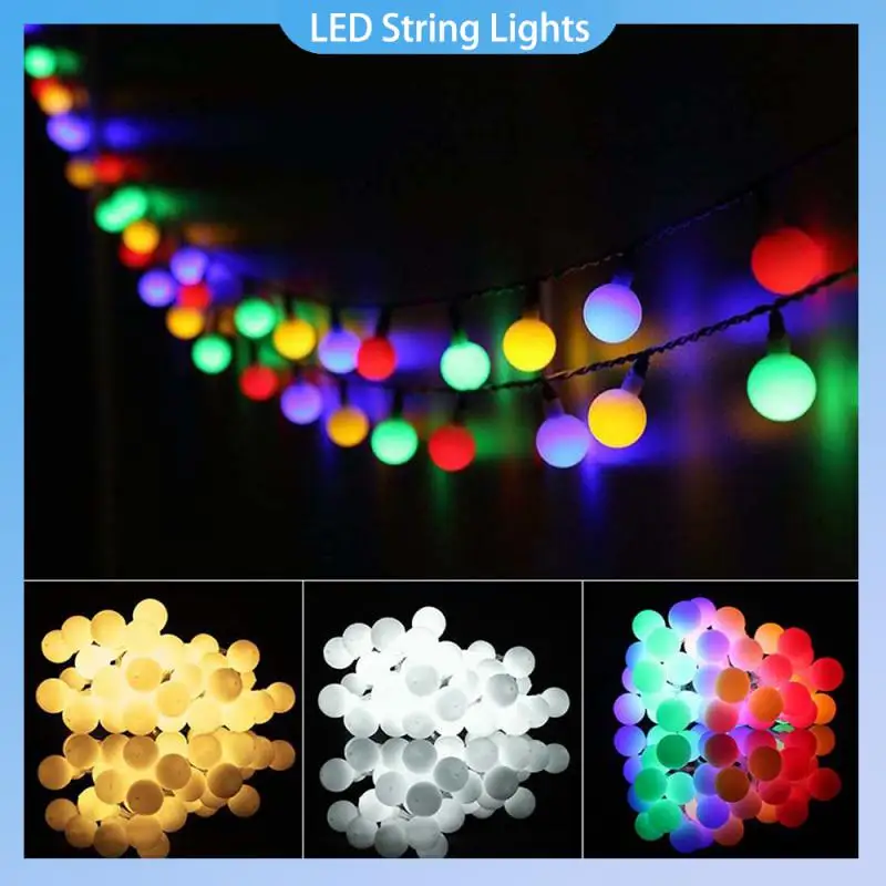 

LED Small Ball String Light Fairy LED Outdoor Christmas Party Garden Decorative Garland Lamp Street Patio Backyard Decor Lights