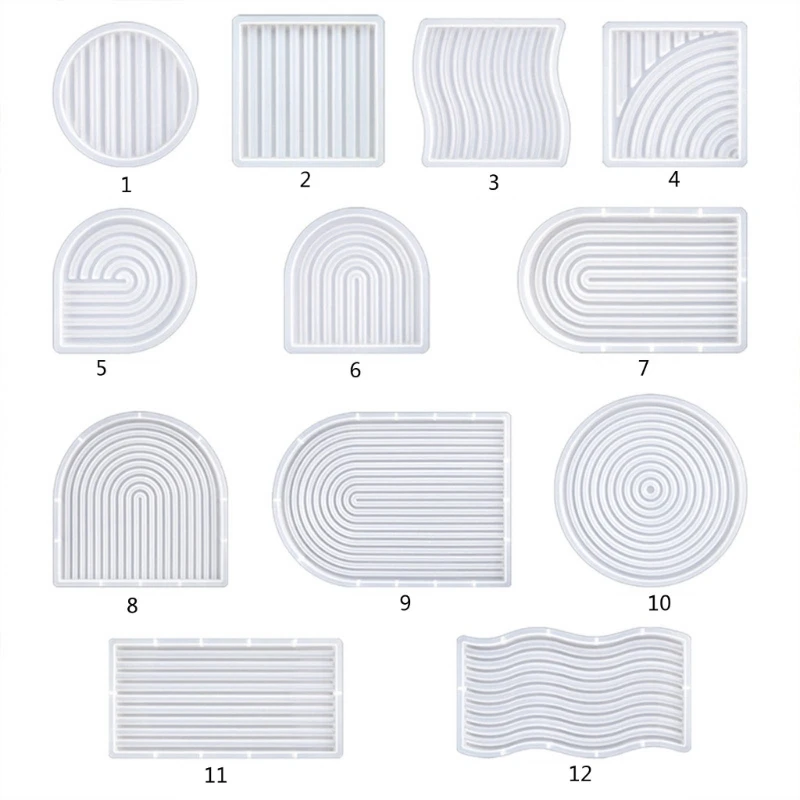 

Resin Molds Striped Silicone Mold for Epoxy Casting DIY Arch Door Mold Home Decor Cup Mat Epoxy Mold