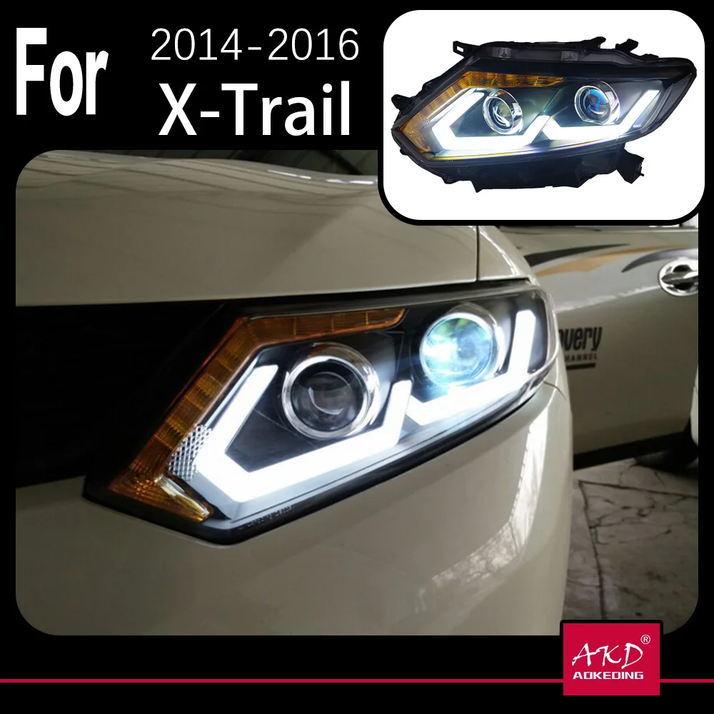 

AKD Car Model for Nissan X-trail Headlights 2014-2016 Rogue LED Headlight DRL Hid Option Head Lamp Angel Eye Beam Accessories