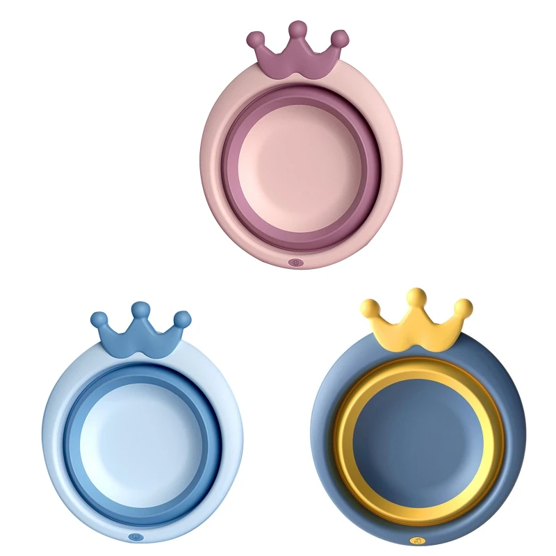 

Folding Baby Wash Basin Crown Collapsible Basin Foot Buttock Washing for Baby Girl Boy Newborn Infant Outdoor Traveling