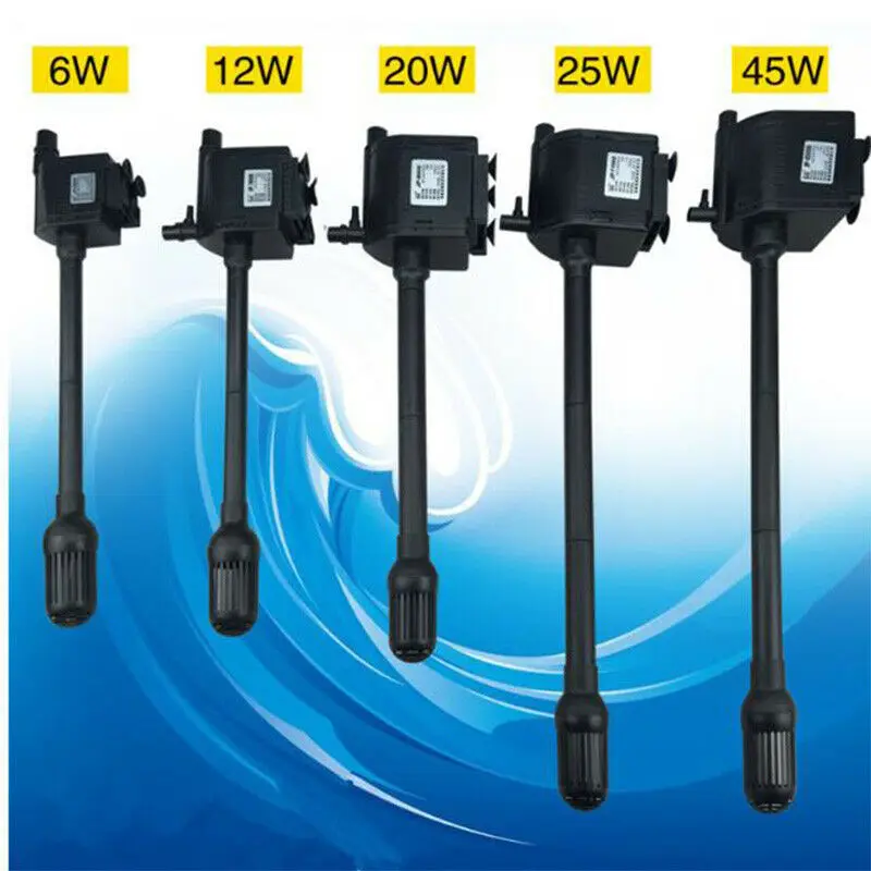 Homigoo - 6W 12W 20W Aquarium Submersible Pump Fish Tank Oxygen Water Multi-Function | Pumps