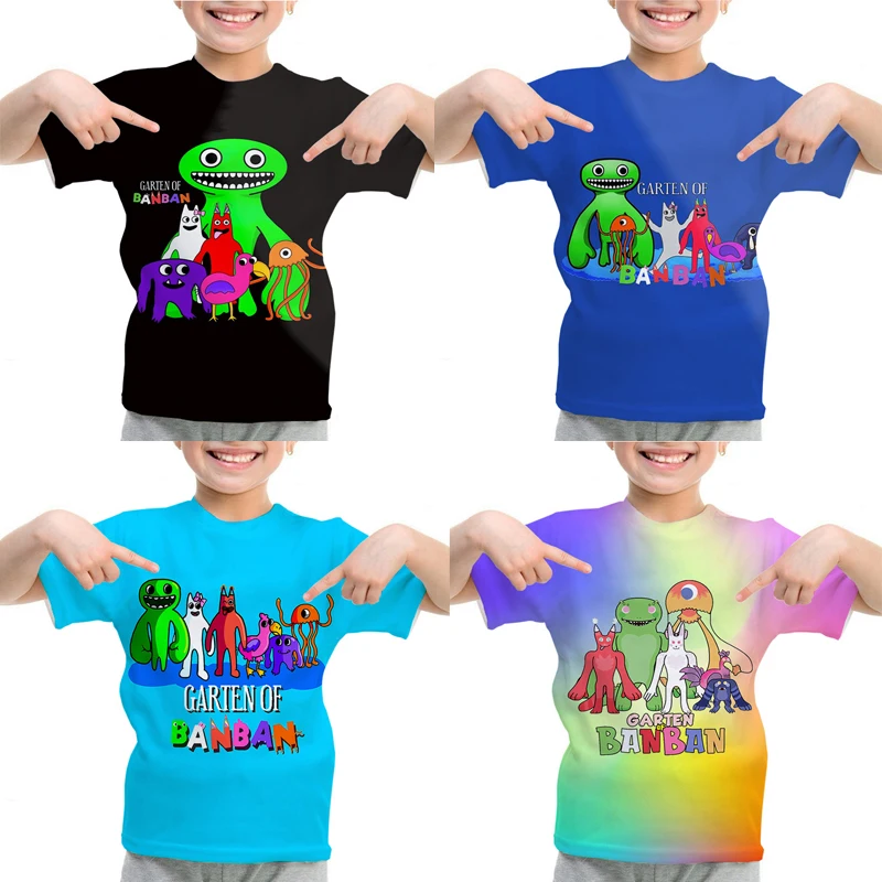 Kids Game Garten Of Banban T Shirt Banban Garden O-Neck Tshirt Cartoon Tops Tees Children Anime T-shirt Summer Clothes Camiseta
