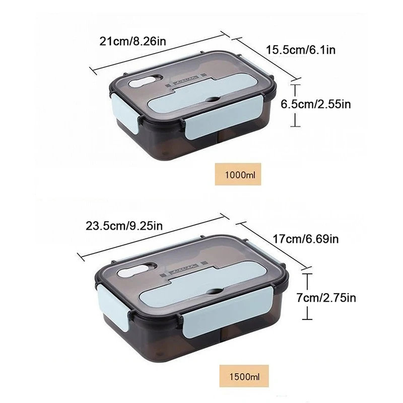 1100/1500 мл 2/3 сетчатый отсек упакованный ланч-бокс соответствующая вилка ложка