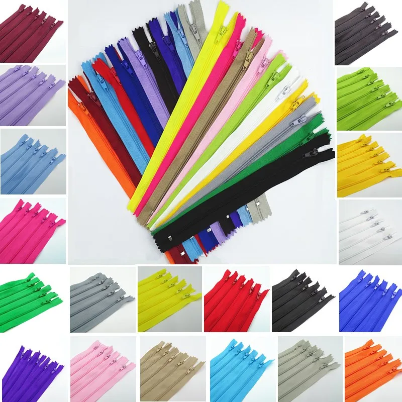 

60Pcs 30-60Cm (12Inch-24 Inch) Nylon Coil Zippers Suitable For Clothing (20 Colors)