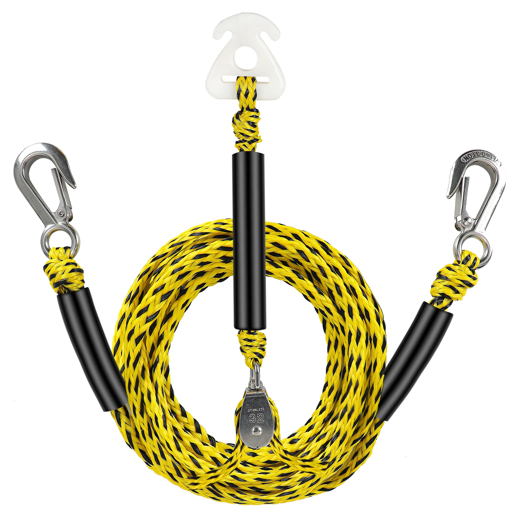 

17 Feet Tow Harness Connector for Watersports, Heavy Duty Boat Tow Harness with 2 Hook for Rider