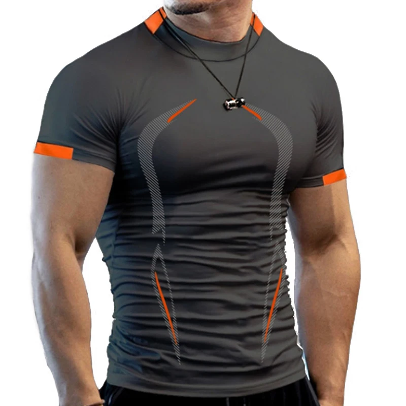 

Summer Gym Shirt Sport T Shirt Men Quick Drying Running Shirt Men Workout Training Tees Fitness Tops S-5XL T-shirt Sportswear
