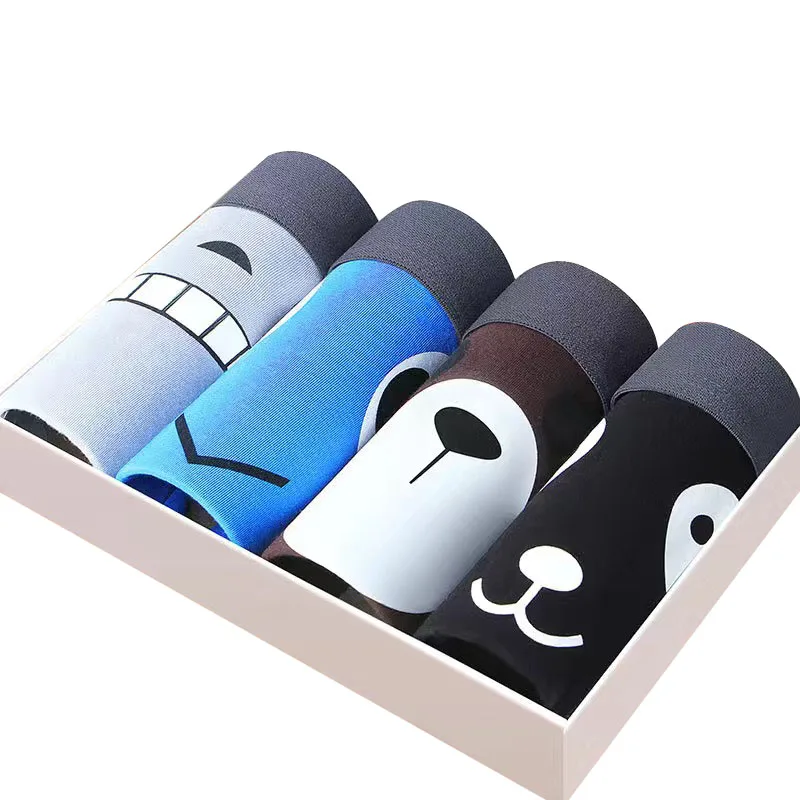 

4 шт./партия, мужские трусы-боксеры с принтом