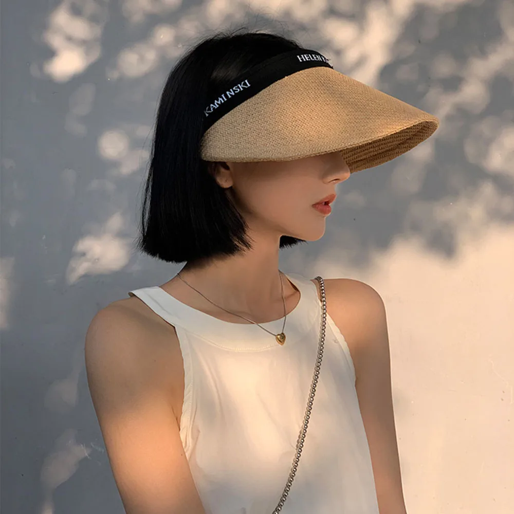 

Empty top cap sun visor Cap female Summer woman hat sun hats Straw hat beach hat hats for women luxury designer brand Girl cap