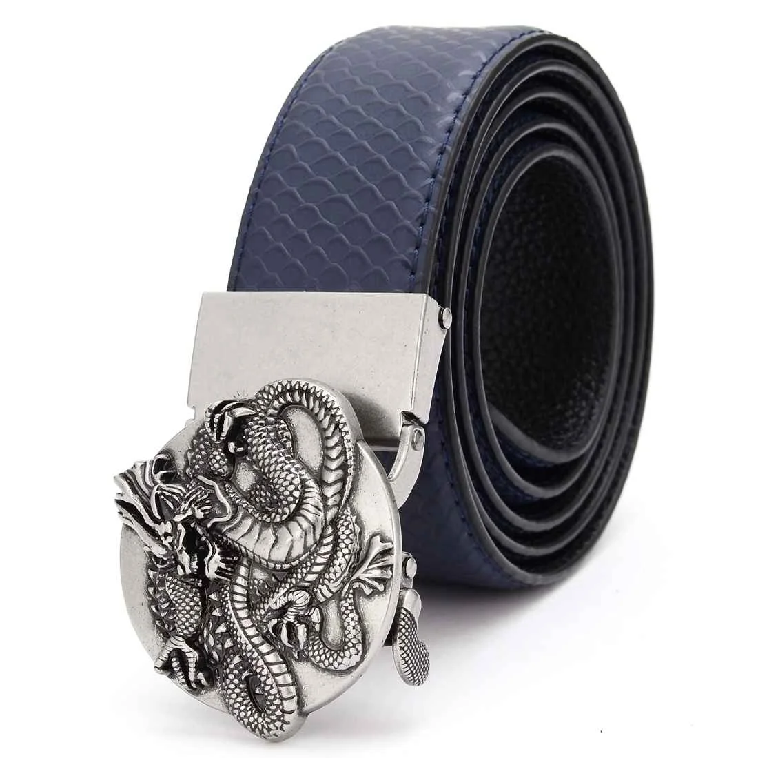 Leather Belts for Men Men's Leather Ratchet Dress Belt Trim To Fit Belt with Automatic Buckle Width:35mm Length:105-120cm