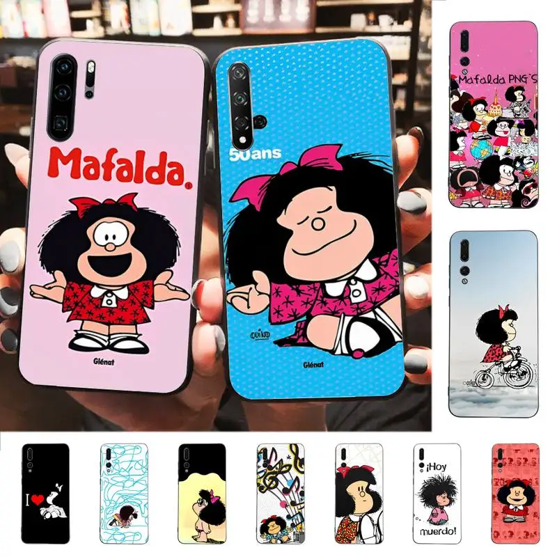 

Hot Mafalda Phone Case for Huawei P30 40 20 10 8 9 lite pro plus Psmart2019